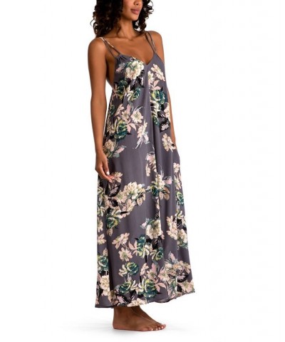 Women's Floral Print Maxi Dress Charcoal $39.00 Sleepwear