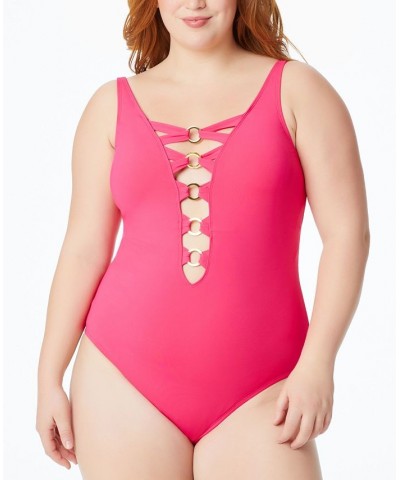 Bleu Rod Beattie Plus Size Ring Me Up Swimsuit Rose Pink $66.65 Swimsuits