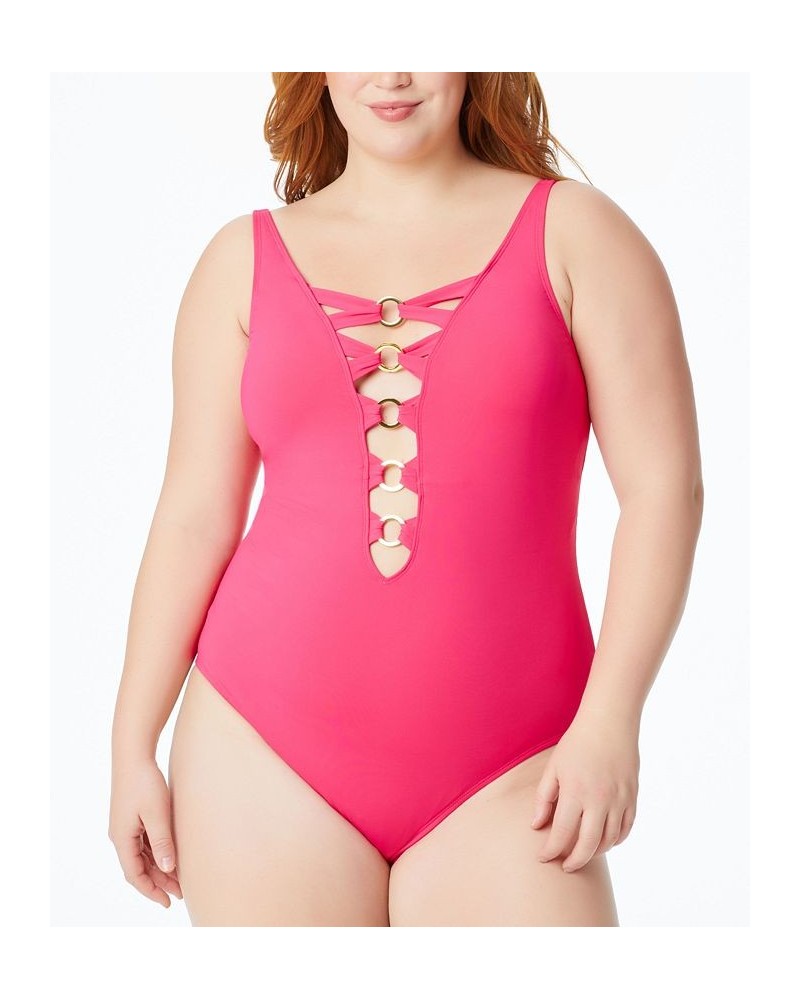 Bleu Rod Beattie Plus Size Ring Me Up Swimsuit Rose Pink $66.65 Swimsuits