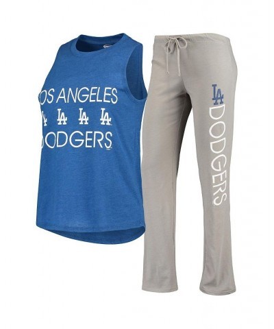 Women's Gray Royal Los Angeles Dodgers Meter Muscle Tank Top and Pants Sleep Set Gray, Royal $33.79 Pajama
