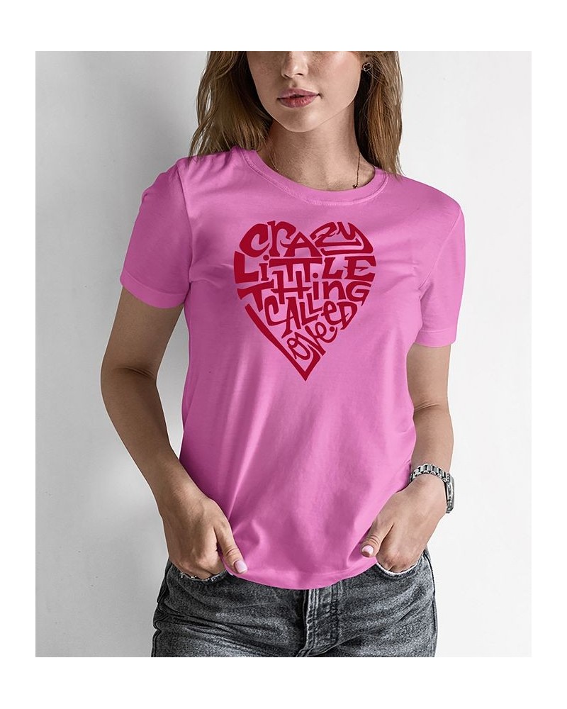 Women's Word Art Crazy Little Thing Called Love T-Shirt Pink $18.89 Tops