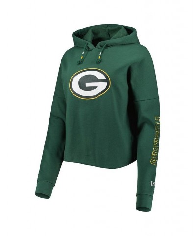 Women's Green Green Bay Packers Foil Sleeve Pullover Hoodie Green $40.55 Sweatshirts