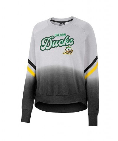 Women's Gray Oregon Ducks Cue Cards Dip-Dye Raglan Pullover Sweatshirt Gray $27.30 Sweatshirts