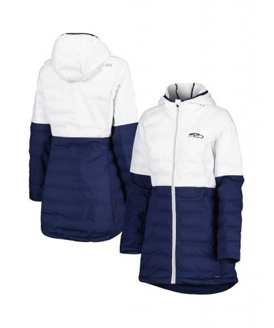 Women's White College Navy Seattle Seahawks Willow Quilted Hoodie Full-Zip Jacket White, College Navy $66.15 Jackets