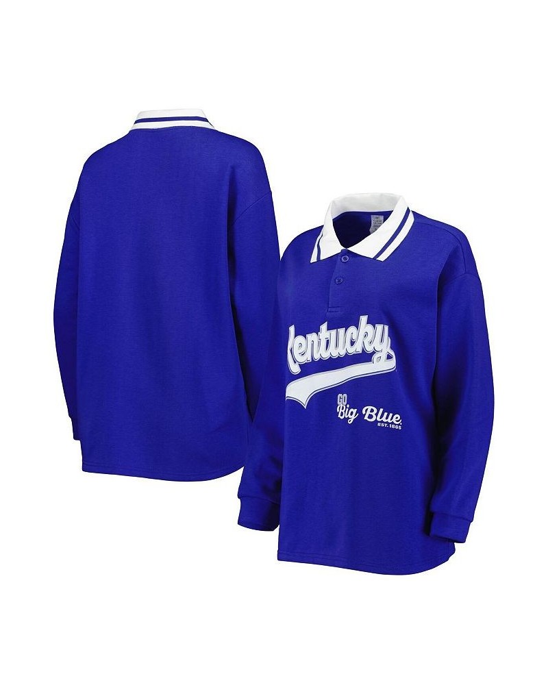 Women's Royal Kentucky Wildcats Happy Hour Long Sleeve Polo Shirt Royal $27.95 Tops