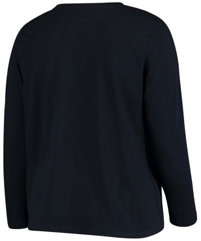 Women's Plus Size Navy Houston Texans Primary Logo Long Sleeve T-shirt Navy $18.33 Tops