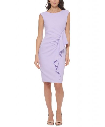 Women's Ruffle-Trim Sheath Dress Purple $70.56 Dresses