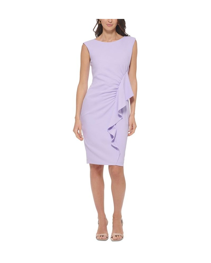 Women's Ruffle-Trim Sheath Dress Purple $70.56 Dresses