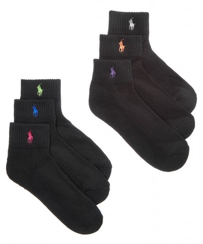 Blue Label Women's Sport Quarter 6 Pack Socks Black Assorted $17.34 Socks