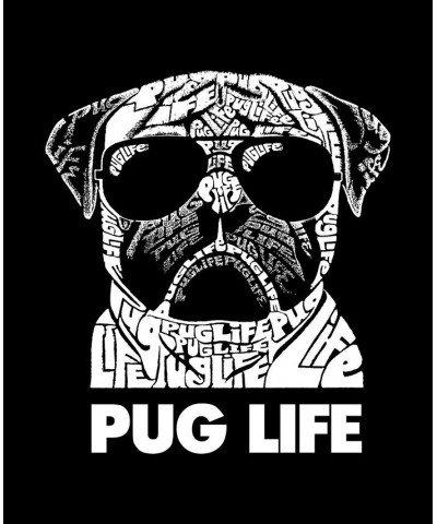 Women's Word Art Pug Life T-Shirt Black $18.86 Tops