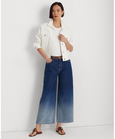 Women's Ombré High-Rise Wide-Leg Cropped Jeans Ombre Canyon Wash $68.25 Jeans