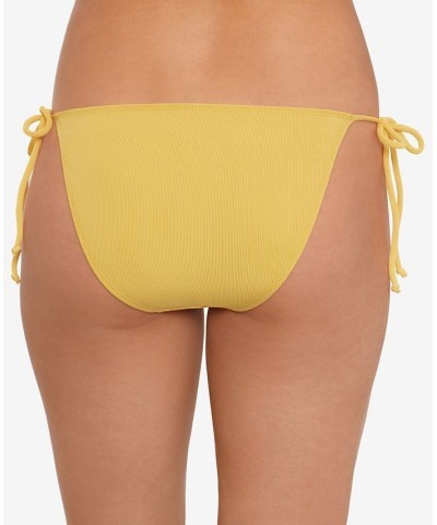 Women's Ribbed Tie Hipster Bottoms Yellow $16.49 Swimsuits
