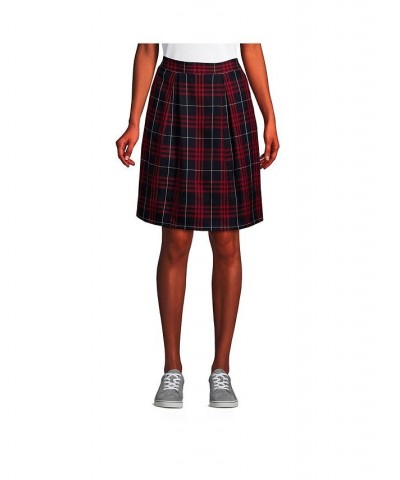 School Uniform Women's Plaid Pleated Skort Top of Knee Classic navy large plaid $31.24 Skirts