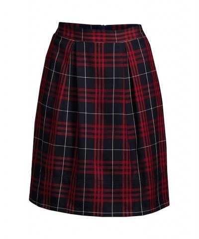School Uniform Women's Plaid Pleated Skort Top of Knee Classic navy large plaid $31.24 Skirts