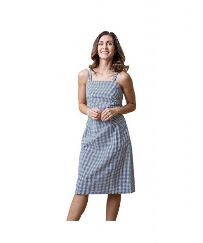 Womens' Seersucker Sheath Dress Blue $34.17 Dresses