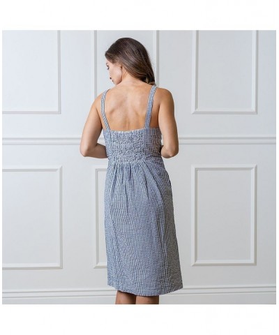 Womens' Seersucker Sheath Dress Blue $34.17 Dresses