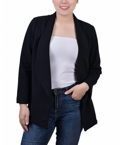 Women's 3/4 Sleeve Ponte Jacket Black $16.83 Jackets