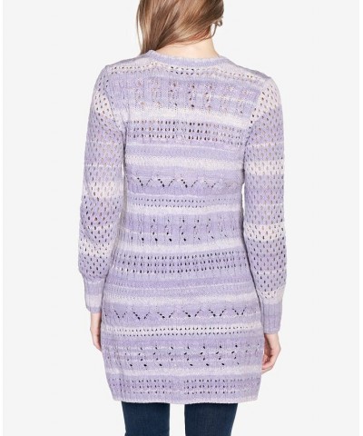Women's Black Label Space Dye Button-Front Cardigan Pale Iris Combo $26.65 Sweaters