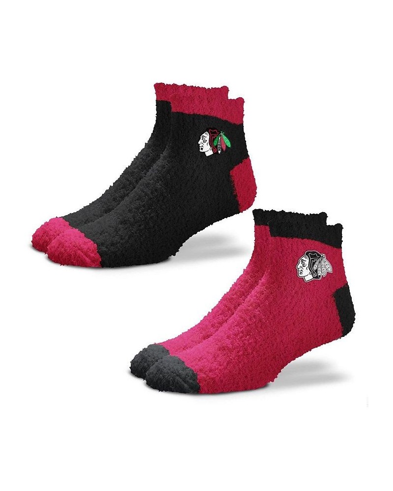 Women's Chicago Blackhawks 2-Pack Team Sleep Soft Socks Red $15.36 Socks