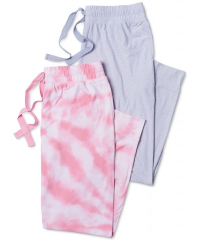 Women's Ultra-Soft Jogger Pajama Bottoms Set of 2 Pink $17.99 Sleepwear