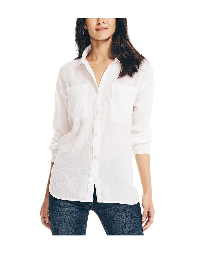 Women's Weekend Button-Down Shirt White $21.93 Tops