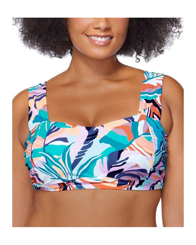 Plus Size Printed Korakia Jamaica Bra Bikini Top Teal $30.36 Swimsuits
