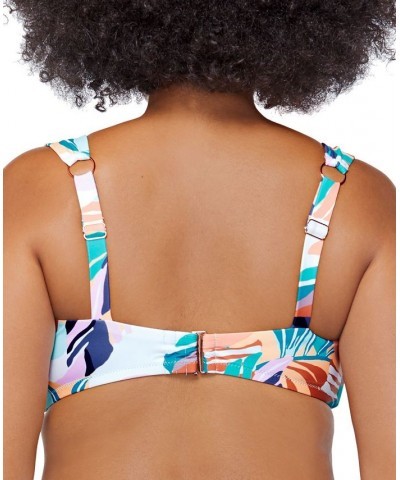 Plus Size Printed Korakia Jamaica Bra Bikini Top Teal $30.36 Swimsuits