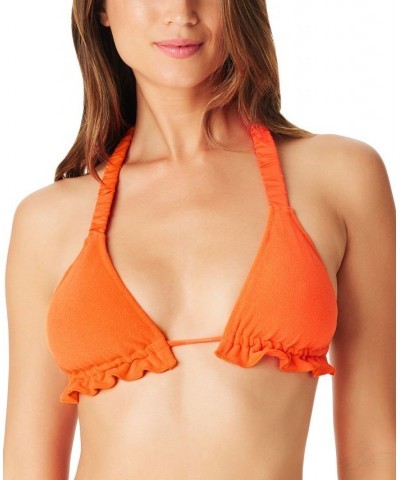 Women's Tunnel Triangle Bikini Top & Side-Tie Bottoms Tangerine $40.85 Swimsuits