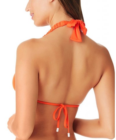 Women's Tunnel Triangle Bikini Top & Side-Tie Bottoms Tangerine $40.85 Swimsuits