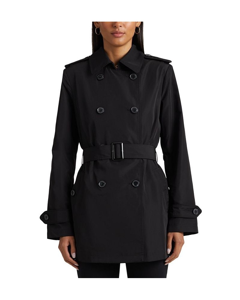 Women's Double-Breasted Trench Coat Black $52.54 Coats