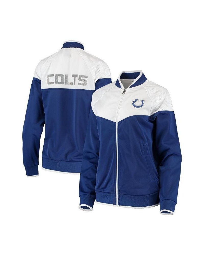 Women's Royal and White Indianapolis Colts Wildcard Full-Zip Raglan Track Jacket Royal, White $46.55 Jackets