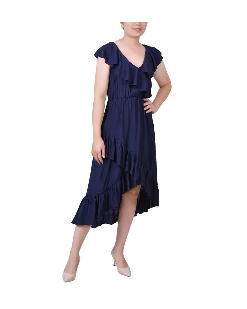 Petite Sleeveless Flounced Dress Blue $17.00 Dresses