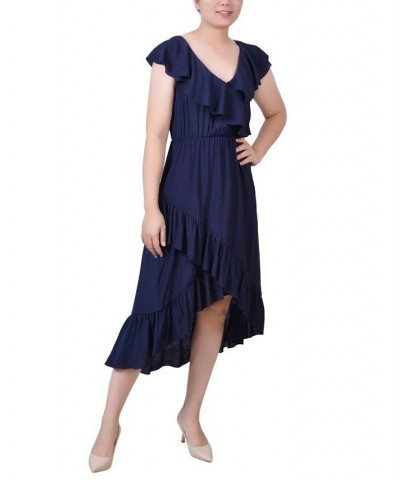 Petite Sleeveless Flounced Dress Blue $17.00 Dresses
