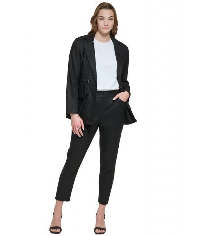 Linen Utility Jacket & Slim Leg Pants Black $76.28 Pants