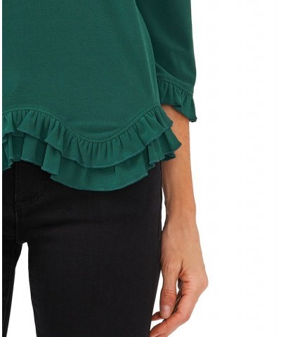 Ruffle-Hem Top Green $24.16 Tops