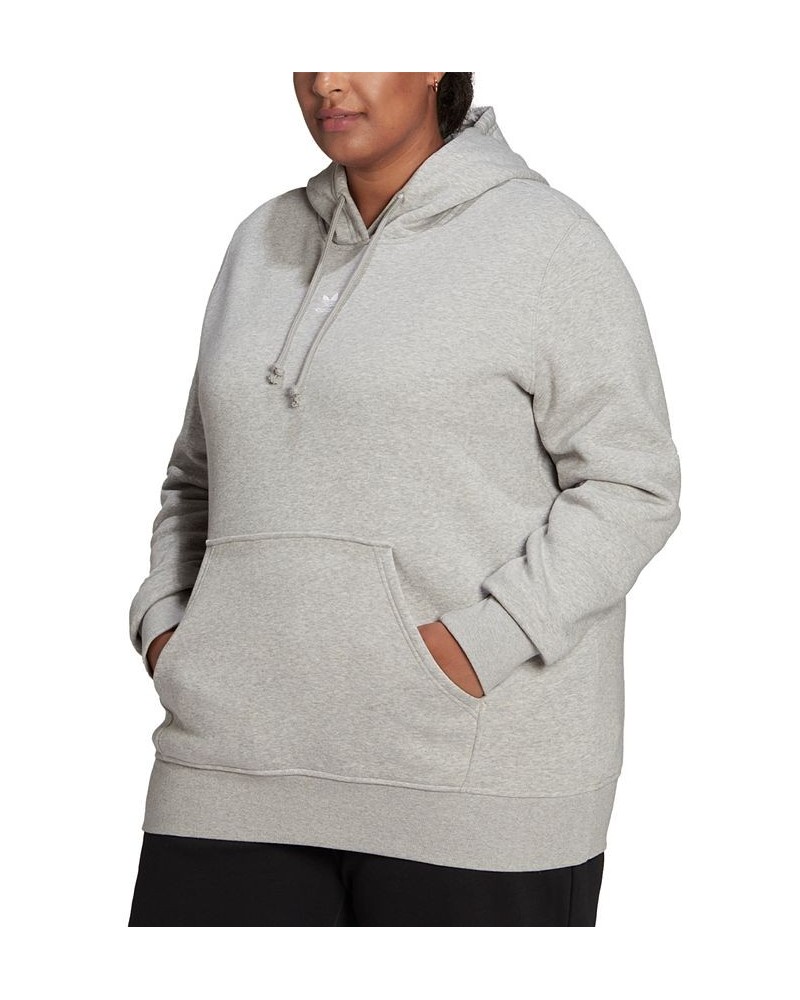 Plus Size Fleece Hoodie Gray $29.21 Sweatshirts