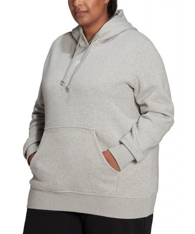 Plus Size Fleece Hoodie Gray $29.21 Sweatshirts