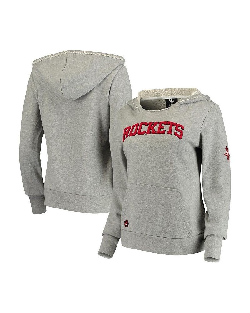 Women's Heathered Gray Houston Rockets French Terry Lining Thumbhole Pullover Hoodie Heathered Gray $31.50 Sweatshirts