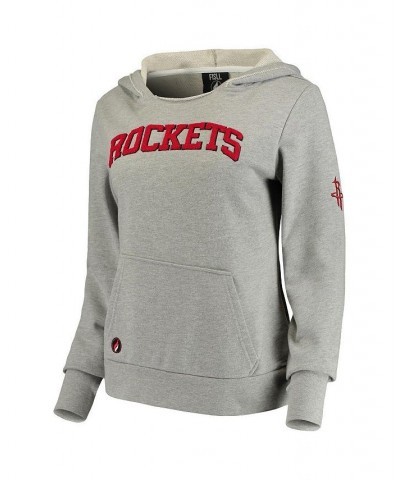 Women's Heathered Gray Houston Rockets French Terry Lining Thumbhole Pullover Hoodie Heathered Gray $31.50 Sweatshirts