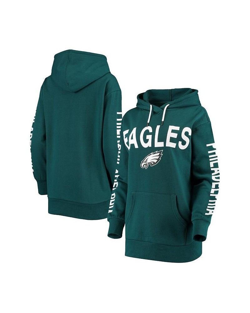 Women's Midnight Green Philadelphia Eagles Extra Point Pullover Hoodie Green $38.49 Sweatshirts