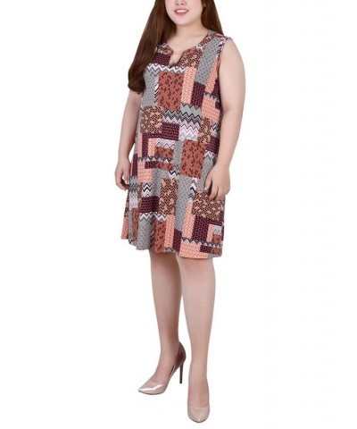 Plus Size Sleeveless Keyhole Dress with Hardware Mauve Archipatch $13.27 Dresses