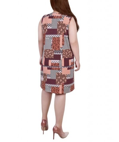 Plus Size Sleeveless Keyhole Dress with Hardware Mauve Archipatch $13.27 Dresses