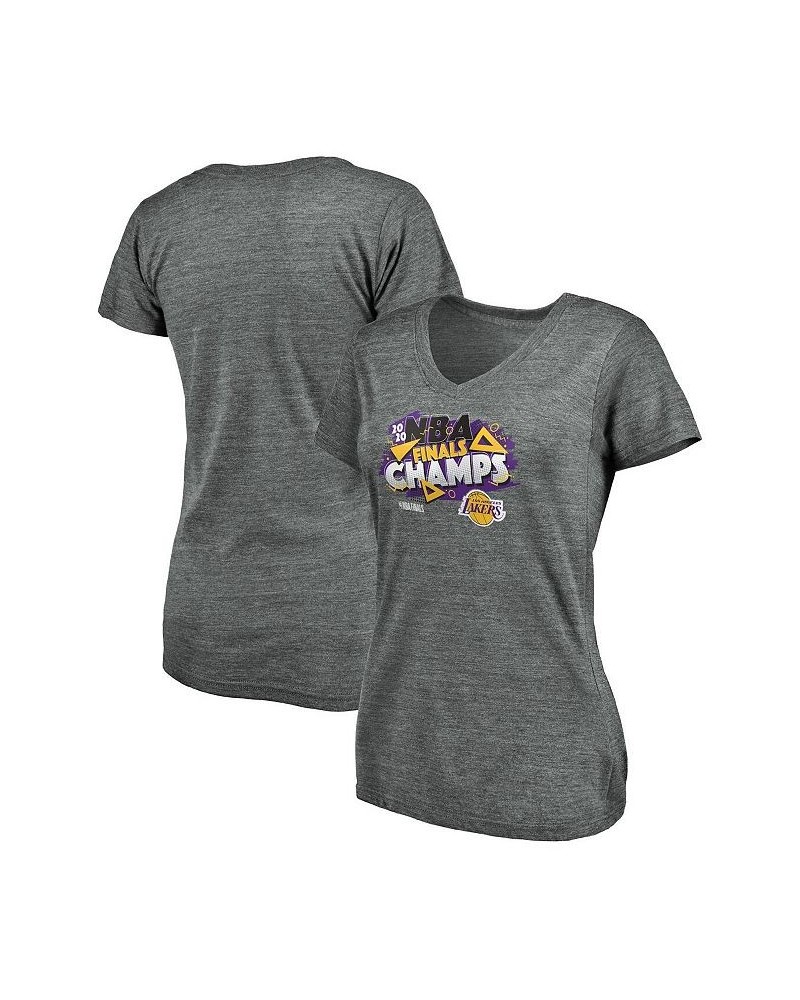 Women's Heather Gray Los Angeles Lakers 2020 Nba Finals Championship Saved By The Buzzer V-Neck T-Shirt Heather Gray $15.58 Tops