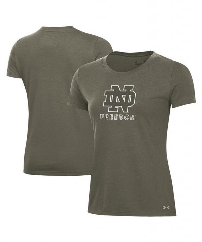 Women's Olive Notre Dame Fighting Irish Freedom Performance T-shirt Olive $22.79 Tops