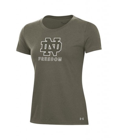 Women's Olive Notre Dame Fighting Irish Freedom Performance T-shirt Olive $22.79 Tops