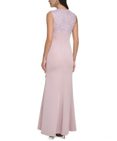 Side-Ruffled Embellished Gown Rose $65.56 Dresses