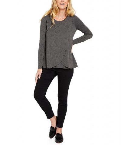 Crewneck Nursing T-Shirt Grey $16.80 Tops