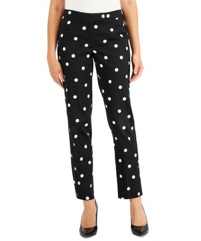 Women's Dot-Print Straight-Leg Pants Anne Black/anne White $49.50 Pants