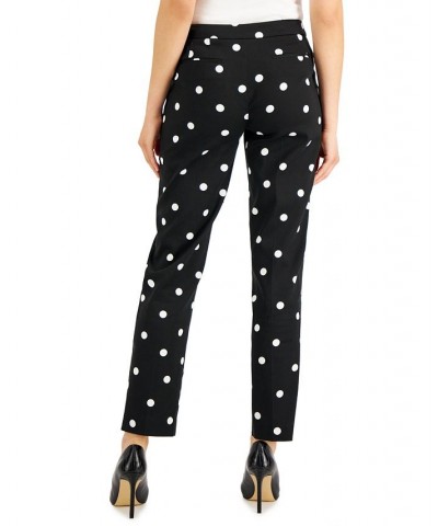 Women's Dot-Print Straight-Leg Pants Anne Black/anne White $49.50 Pants