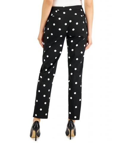 Women's Dot-Print Straight-Leg Pants Anne Black/anne White $49.50 Pants